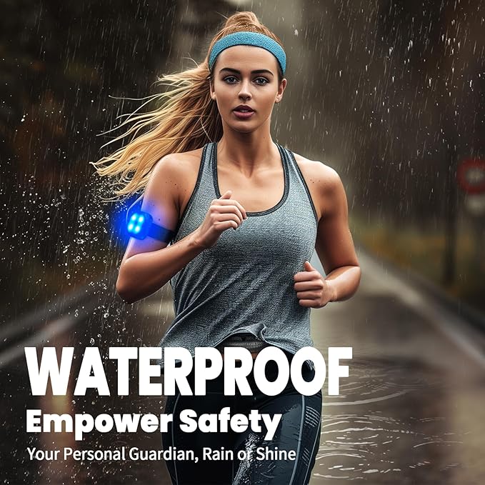 WSDCAM Running Lights with 130dB Loud Safety Alarm for Runners, USB-C LED Safety Light for Night Walking, Jogging, Dog Walking, Cycling, Clip On Reflective Running Gear with 3 Adjustable Straps(Black)