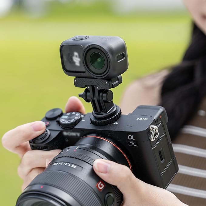 JJC Osmo Nano Action 6 Cold Shoe Adapter Mount for DJI Osmo Action 6 Accessories, 180° Angle Adjustable, Detachable Camera Monitor Mount with 1/4"-20 Screw Hole, Heavy Duty Nylon Tripod Adapter