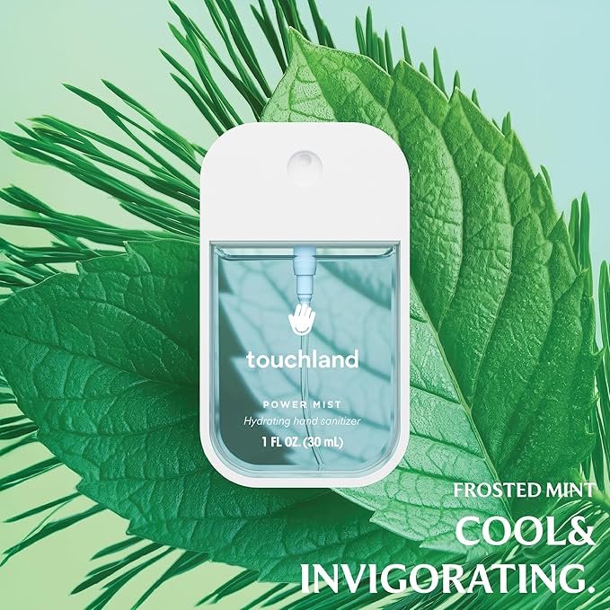 Touchland Hydrating Hand Sanitizer Spray – Fresh 5 Set (Frosted Mint, Citrus Grove, Lemon Lime, Aloe You, Wild Watermelon) – 5 x 1 FL OZ Travel Size Mists