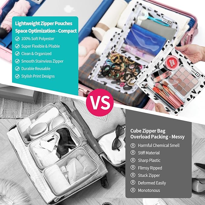HIONXMGA TSA Approved Toiletry Bag, Set of 3 Clear Travel Toiletry Bag Quart Size Zipper Travel Pouch, Waterproof Makeup Cosmetic Bag for Women Men Kids Toiletries Carry on, Hearts Large
