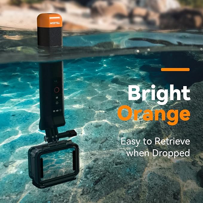 TELESIN Floating Selfie Stick Hand Grip Waterproof Handle with Bluetooth Remote for GoPro Hero 13 12 11 10 9 8 Handle Mount Accessories for Action Camera