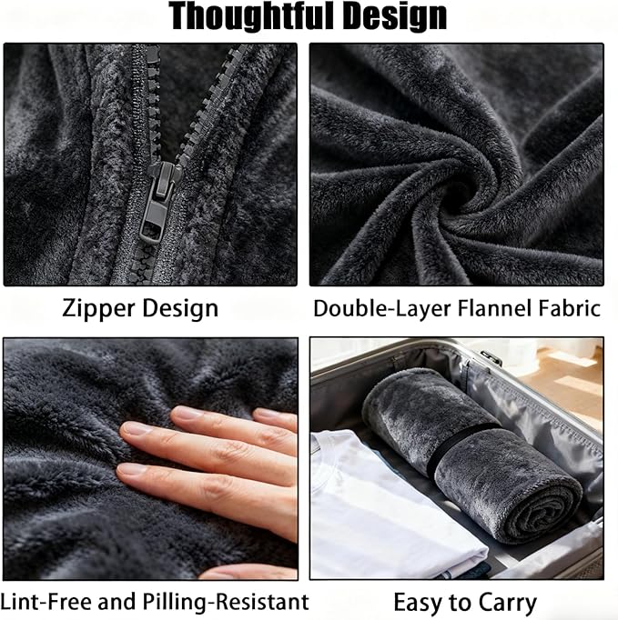 SNZ Wearable Blanket for Womens and Mens, Comfy Flannel Poncho, Snuggie Warm Shawl Wraps for Women, Birthday Gift Ideas