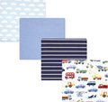 Hudson Baby Unisex Baby Cotton Flannel Receiving Blankets, Colorful Transportation, One Size