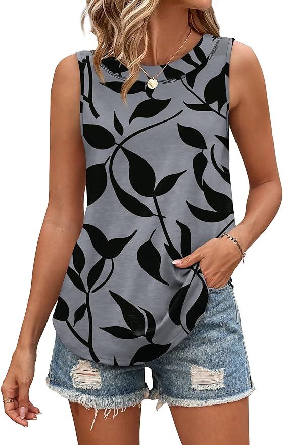 WIHOLL Tank Tops for Women Summer Outfits 2026 Crewneck Spring Casual Sleeveless Shirts Blouses Clothing