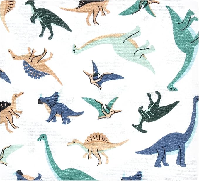 Hudson Baby Unisex Baby Cotton Flannel Receiving Blankets 7-Pack Bundle, Dino Friends, One Size