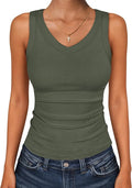 ANRABESS Tank Tops for Women V Neck Ribbed Knit Slim Fitted Sleeveless Basic Tee Tanks Casual Summer Clothes 2026