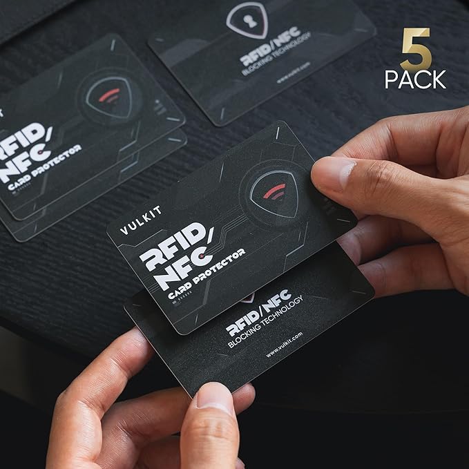 VULKIT 5 Pack RFID Blocking Cards, RFID/NFC Protectors NFC Contactless Protection Wallet Shield Travel Essentials