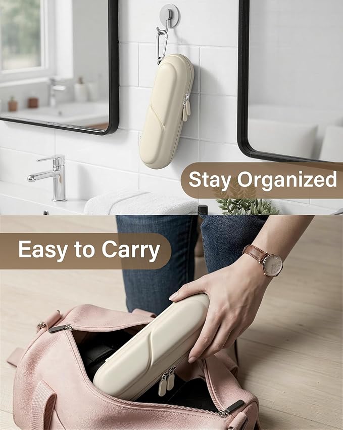 ProCase Toothbrush Travel Case for Oral-B/Oral-B Pro 1000 1500 5000 7000 7500 6000 9600/ Phlips Sonicare 4100 5100 1100 6100 5300 Oral-B iO Electric Toothbrush Portable Hard Container -Beige