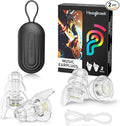 Hearprotek Concert Ear Plugs, 2 Pairs High Fidelity Musician Ear Plugs for Concerts Loud Music-Noise Reduction Ear Protection Reusable Earplugs for Rave,Festival,Music,Tinnitus Relief,Clear