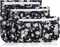 HIONXMGA TSA Approved Toiletry Bag, Set of 3 Clear Travel Toiletry Bag Quart Size Zipper Travel Pouch, Waterproof Makeup Cosmetic Bag for Women Men Kids Toiletries Carry on, Petals