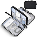 CAAORDKSO Large Electronics Travel Organizer Case, Electronic Accessories Carry Case Portable Waterproof Double Layers Storage Bag for Cord, Cable, Charger, USB, Power Bank, Earphone (Black, X-Large)