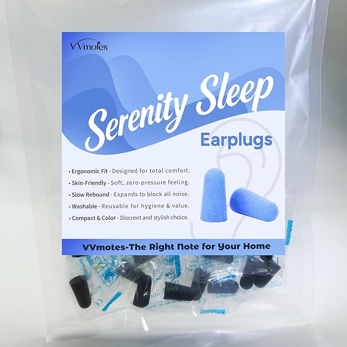 10 Pairs Black Reusable Ear Plugs, 32dB NRR Noise Reduction, Washable Slow-Rebound Foam Earplugs for Sleeping, Snoring, Work, Concerts, Travel