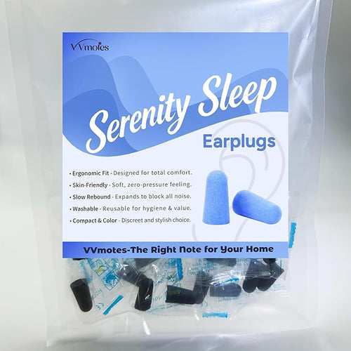 10 Pairs Black Reusable Ear Plugs, 32dB NRR Noise Reduction, Washable Slow-Rebound Foam Earplugs for Sleeping, Snoring, Work, Concerts, Travel