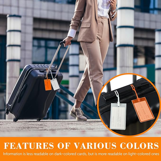 30 Pack Luggage Tags for Suitcases, Airplane Travel Essentials for Flying, International Travel Must Haves, and Luggage Accessories by Sodsay