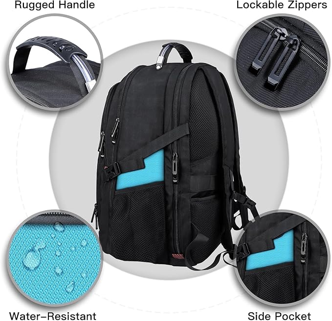 ANTERK Large Travel Laptop Backpack, 18.4 Inch Laptop Backpacks for Men Women, 55L Anti Theft Water Resistant College Bussiness TSA Airline Approved Work Computer Backpack, Lake Blue