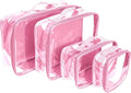 Clear Packing Cubes set of 4 / Packs 7-10 Days of Clothes/Premium PVC Plastic Storage Bags