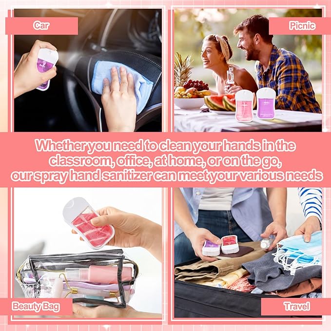 3 Pcs Power Mist Hydrating Hand Sanitizer Spray Bulk Travel Size Hand Sanitizer Spray Pocket 1 oz Gourd Bottle for Daily Use Graduation Mother's Day Employee Nurse Teacher Appreciation Gifts