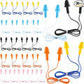 LEIFIDE 25 Pairs Corded Ear Plugs Silicone Waterproof Ear Plugs with Cords for Sleeping Snoring Swimming Shooting, Reusable Plugs Noise Cancelling and Hearing Protection