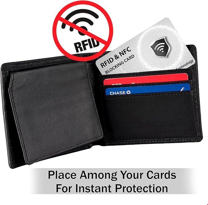 SaiTech IT 5 Pack RFID Blocking Cards Protect Your Entire Wallet, Purse, and Cards from NFC Contactless Theft Wallet for Men & Women - Silver (5 Pcs Silver)