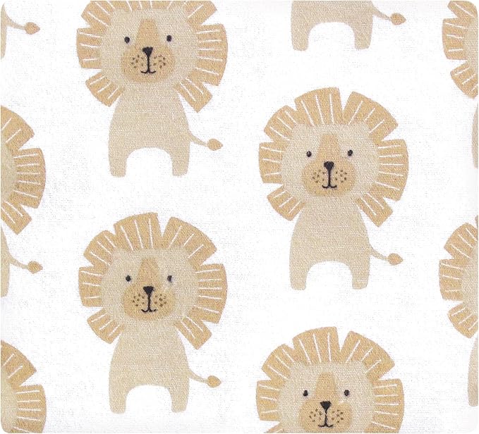 Hudson Baby Unisex Baby Cotton Flannel Receiving Blankets 7-Pack Bundle, Modern Lion, One Size