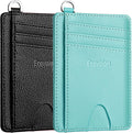 EcoVision Slim Minimalist Front Pocket Wallet, RFID Blocking Credit Card Holder Wallet with Detachable D-Shackle for Men Women