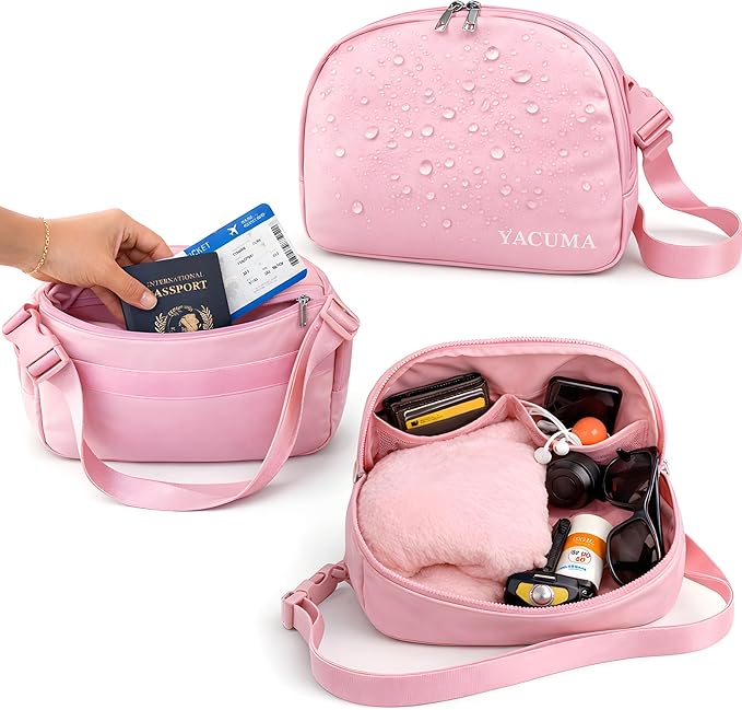 Travel Blanket Airplane – Ultra Soft Flannel 40”x60”, Compact & Lightweight with Organizer Bag, Cozy Travel Blanket for Flights, Road Trips, and Home Comfort - Pink