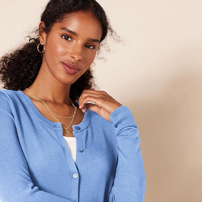 Amazon Essentials Women's Lightweight Crewneck Cardigan Sweater (Available in Plus Size)