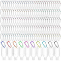 FairySandy 200 Pcs Traveling Bottles with Keychain 2oz Clear Plastic Hand Sanitizer Holder Keychain Empty Refillable Liquid Packing Container Squeeze Plastic Bottle with Lid,Rectangle