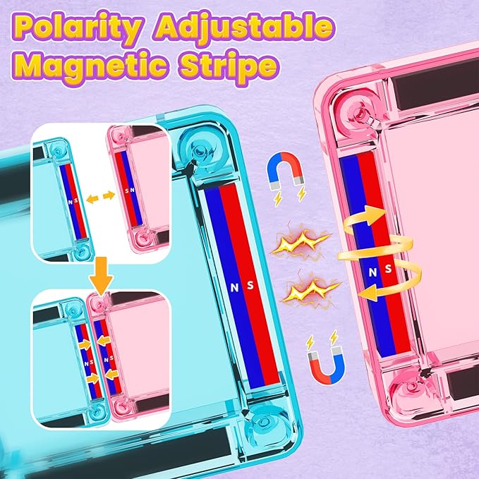 40PCS Magnetic Tiles Mini Travel Essentials Toddler Toys with Case Set, Preschool Montessori Education Magnetic Building Blocks Games Sensory Toys for 3 4 5 Year Old Boys Girls Birthday Gifts