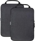Compression Packing Cubes for Travel Accessories, 2 Set Compression Bags Travel Cubes for Packing Suitcase Luggage Organizer Bags Set, Black