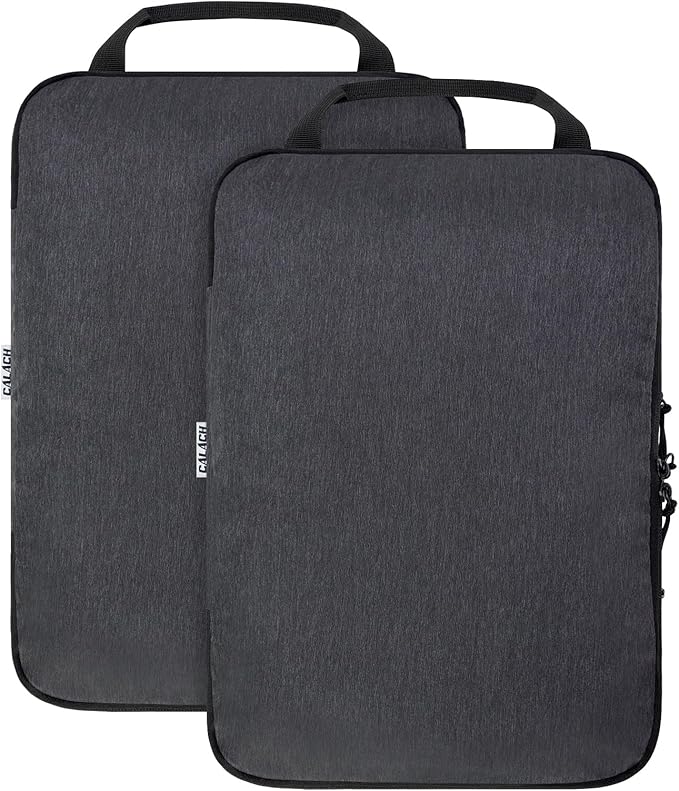 Compression Packing Cubes for Travel Accessories, 2 Set Compression Bags Travel Cubes for Packing Suitcase Luggage Organizer Bags Set, Black
