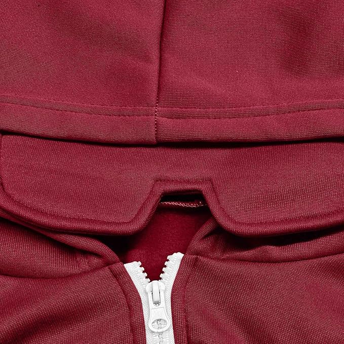 Zip Up Hoodie with Eye Mask Built In, Comfort Airplane Wearable Blanket Sweatshirt Men Women Sleep Clothes