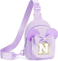 Purple Crossbody Bag, Gifts for Little Girl, Birthday Gifts for 2 3 4 5 6 7 Year Old Girls Gift Ideas, Birthday Gift for Little Girl Kids, Small Initial Belt Bag (Purple N)
