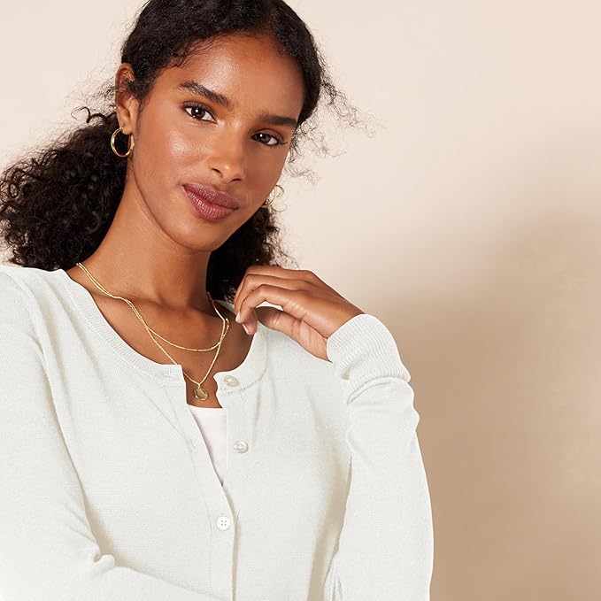 Amazon Essentials Women's Lightweight Crewneck Cardigan Sweater (Available in Plus Size)