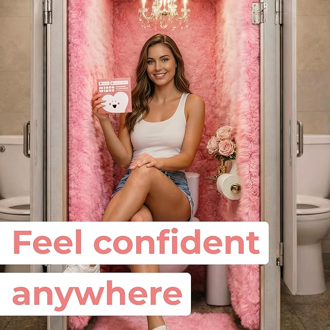 Impossibly Compact Travel Feminine Wipes - 99% Water and Aloe - pH Balanced, Period-Friendly & Ultra Soft - Travel Essentials for Women & Teens - Unscented - 8 Pack Total 48 Wipes