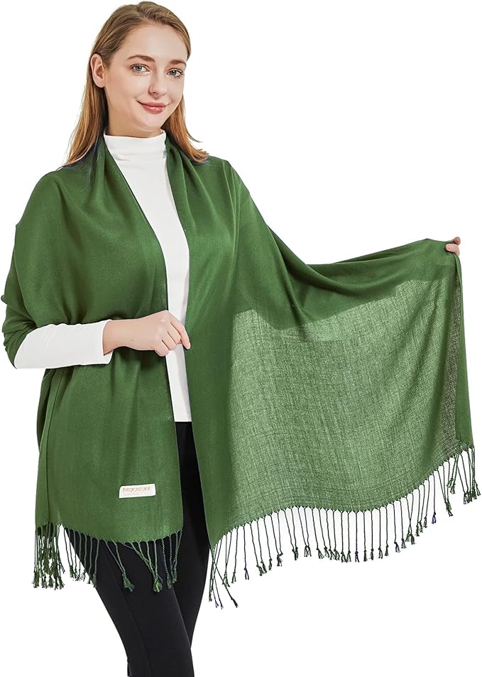 Soft Silky Pashmina Shawl Wraps Solid Colors Scarf for Wedding Evening Dresses