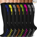 Sooverki Copper Compression Socks for Men & Women 8 Pack 15-20mmHg - Knee High Stockings Best Support for Running Athletic