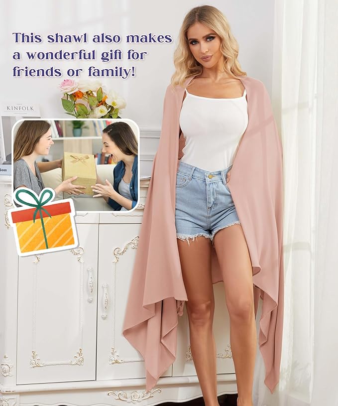 Tencel Cashmere Shawl Wraps for Women,Pashmina Stole Airplane Travel Wool Scarf Blanket Wrap Lightweight UPF 50+