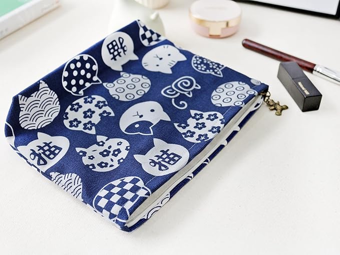 HAPPYHEIDI Canvas Pouch for Tools, Painting Pouch, Raw White, Cotton Blend, Solid, Zipper, 7.1x2.4x7 Inches, Natural