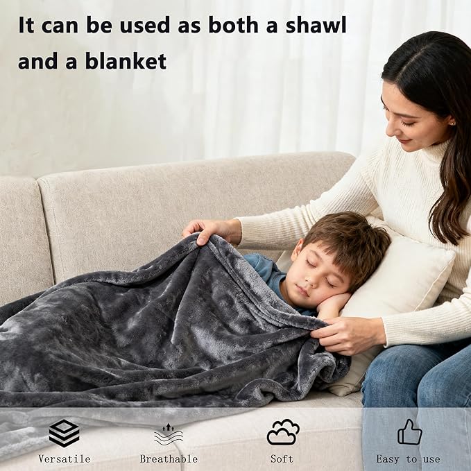 SNZ Wearable Blanket for Womens and Mens, Comfy Flannel Poncho, Snuggie Warm Shawl Wraps for Women, Birthday Gift Ideas