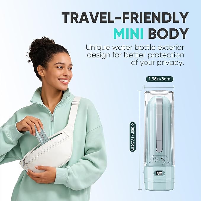 Electric Portable Bidet – Rechargeable Travel Bidet for Women Postpartum Care & Personal Hygiene | with 3 Pressure Modes for Home Travel & Camping (Aqua)