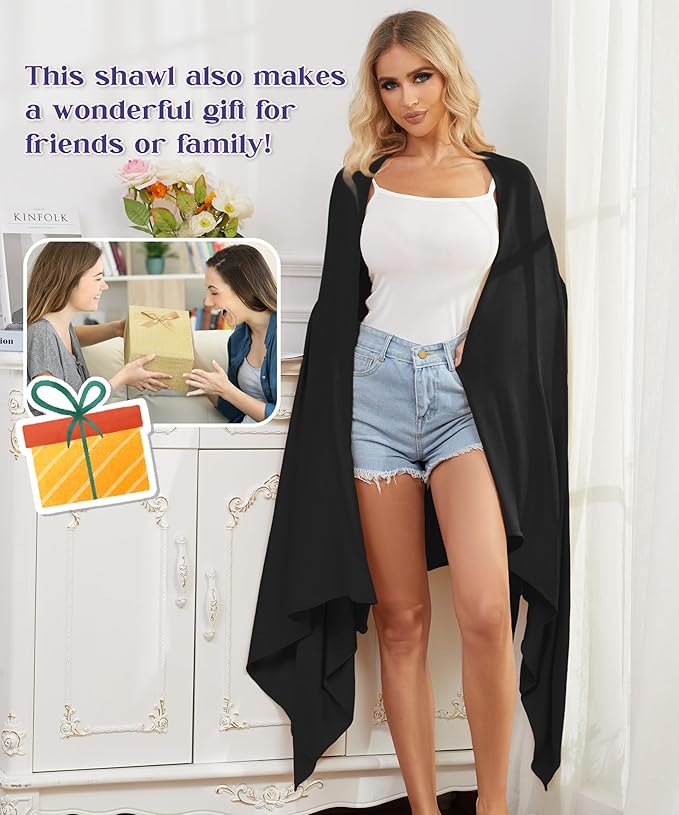 Tencel Cashmere Shawl Wraps for Women,Pashmina Stole Airplane Travel Wool Scarf Blanket Wrap Lightweight UPF 50+