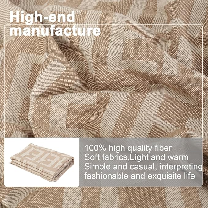 Woven Blankets for Home and Outdoor Use,Soft Cozy Lightweight Blanket for Couch Bed Chairs Camping Airplane Travel Essentials Suitable for All Seasons