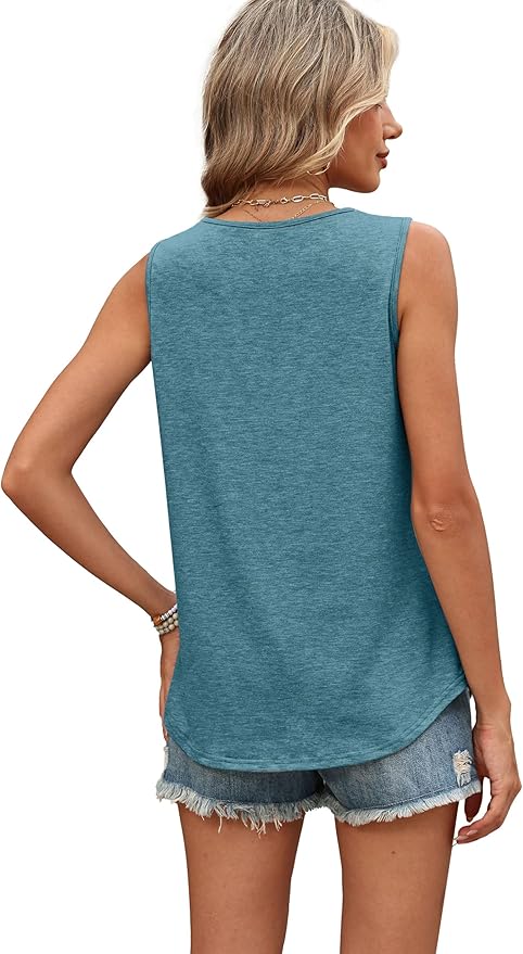 WIHOLL Tank Tops for Women Summer Outfits 2026 Crewneck Spring Casual Sleeveless Shirts Blouses Clothing