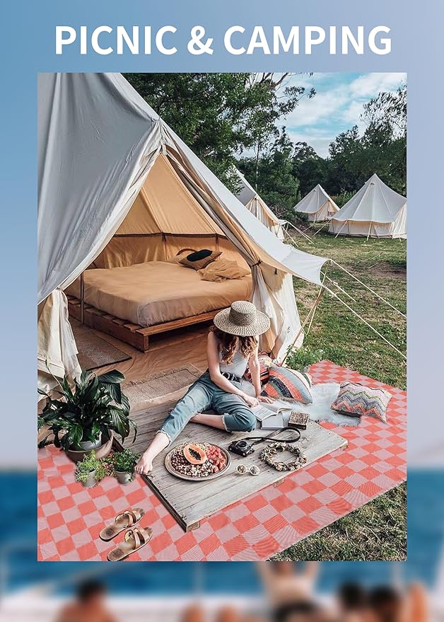 Antfuny Giant Beach Towel Blanket Autumn Outing Stuff for Women & Men Road Trip Camping Gear Ship Cruise Gear Must Haves Yard Mat Large L Coral Plain Pattern Airplane Accessories Travel Gadgets