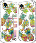Compatible with iPhone 17 Air Case Card Holder for Women Cute Design,Wallet Phone Cases Transparent Cool Kawaii Protective (Clear Pineapple Fruit Tropical)