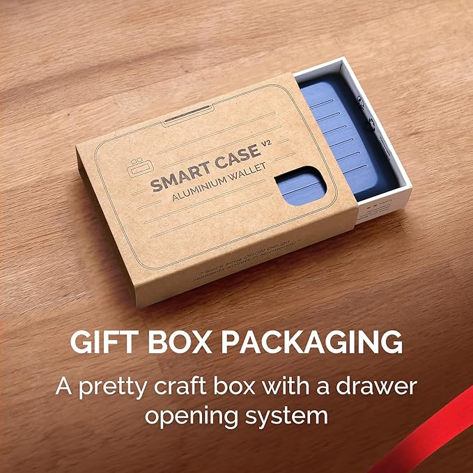 ÖGON -DESIGNS- Aluminum card holder with metal lock, RFID protection against fraud and demagnetization, compact wallet, Smart Case OSLO model