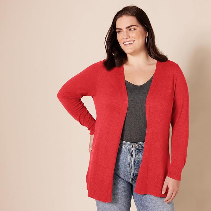 Amazon Essentials Women's Lightweight Long Sleeve Open-Front Cardigan Sweater (Available in Plus Size)