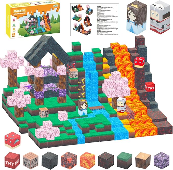 SKTMYY Magnetic Blocks-100PCS Build Magnet Toys Set Magnetic Building Blocks, STEM Sensory 0.98” Magnet Cubes for Kids Toddlers for Boys & Girls Ages 3 4 5 6 7 8 9 10 12