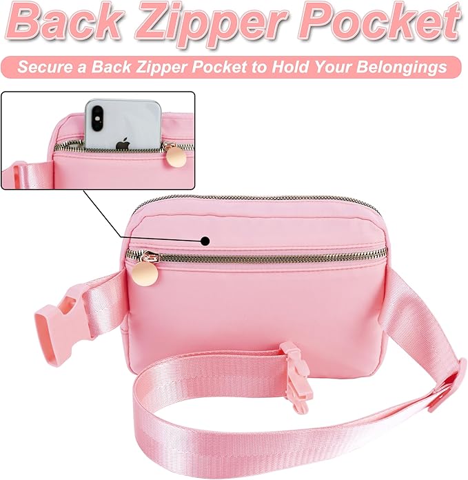 Uygafly Personalized Belt Bag for Women Girls - Fashion Mini Waist Packs with Adjustable Strap - Trendy Travel Fanny Pack Crossbody Bags with Initial Letter - Teen Gifts | Peach,B